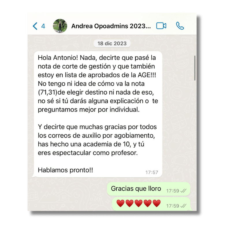 texto de whatsapp opositora