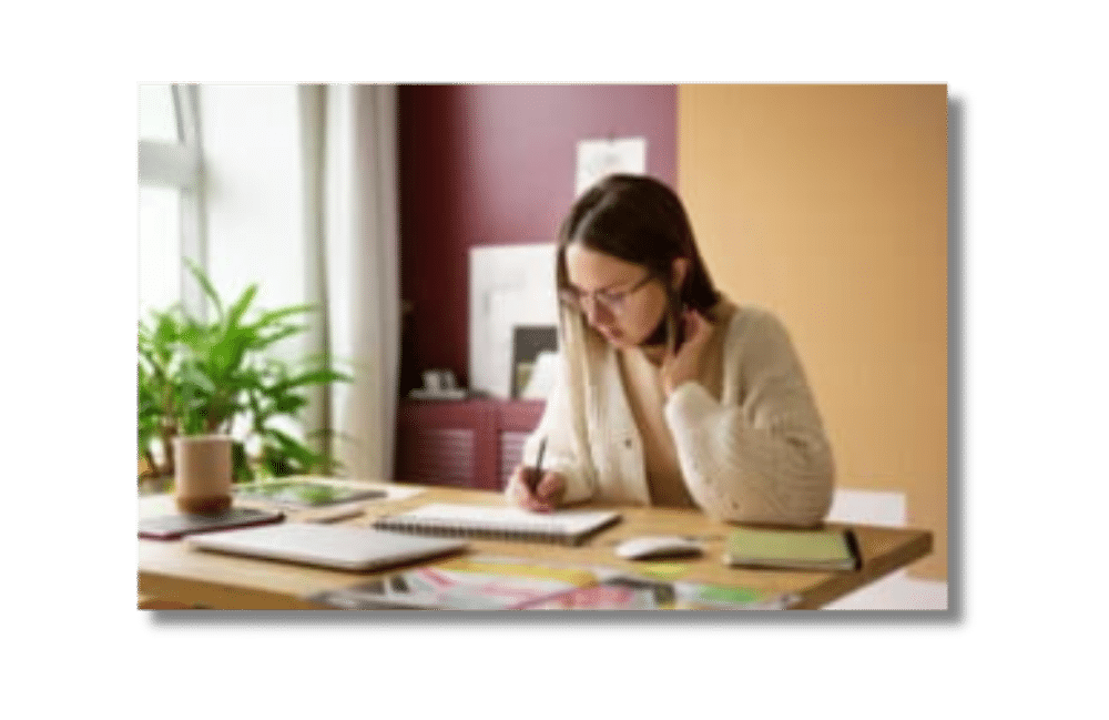 estudiante opositora mujer leyendo